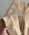 Gold Düğmeli Camel Kumaş Pantolon