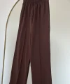 Ham Keten Bol Paça Kahve Pantolon