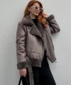 İçi Kürklü Gri Kaban