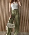 Premium Ham Keten Yeşil Pantolon ( içi astarlı )