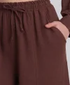 Şalvar Model Ham Keten Kahve Pantolon