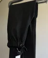 Zr Pamuk kumaş Beli lastikli Kumaş Pantolon (Siyah)