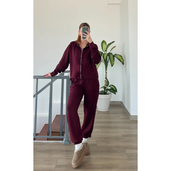 Oys Modal Bordo Eşofman Takım