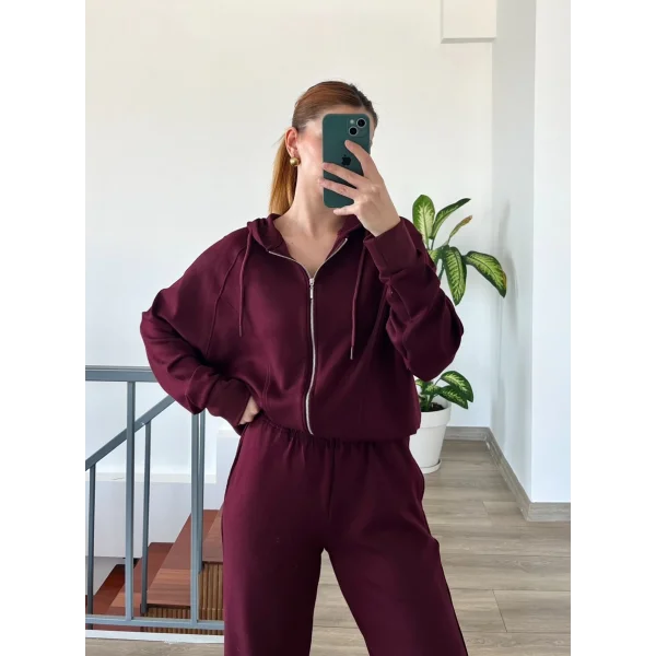 Oys Modal Bordo Eşofman Takım