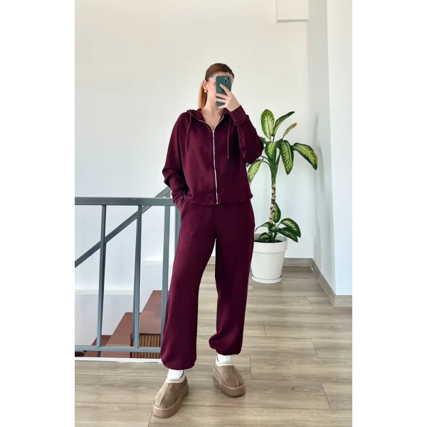 Oys Modal Bordo Eşofman Takım