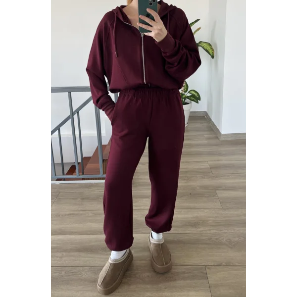 Oys Modal Bordo Eşofman Takım