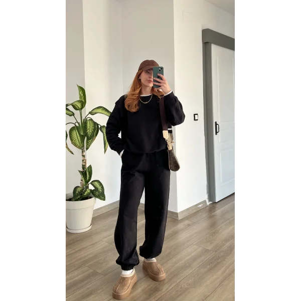VYLA oversize siyah eşofman takım