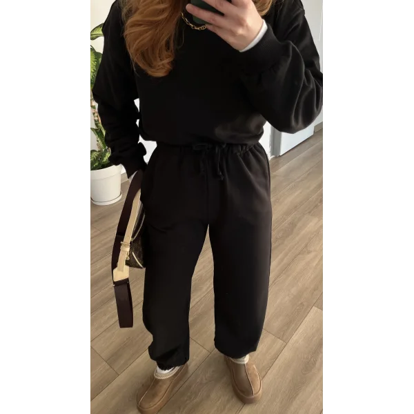 VYLA oversize siyah eşofman takım