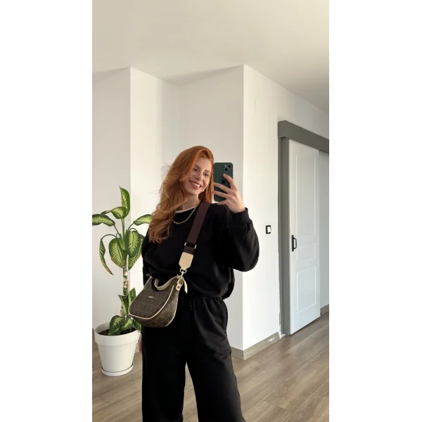 VYLA oversize siyah eşofman takım