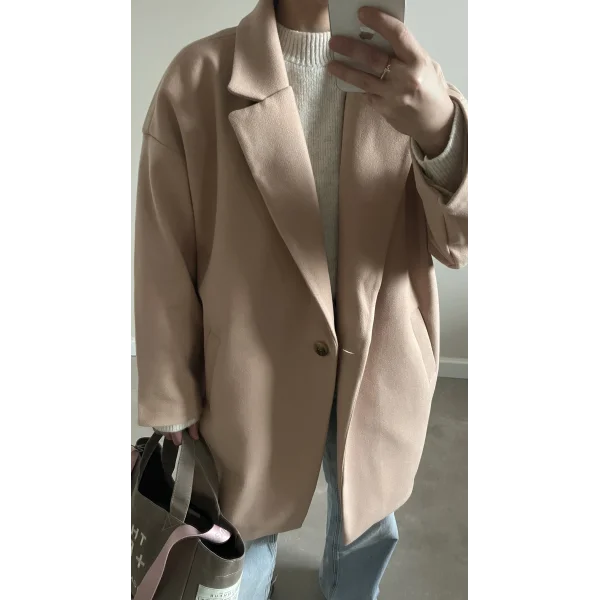 İçi astarlı Kaşe Camel Kaban