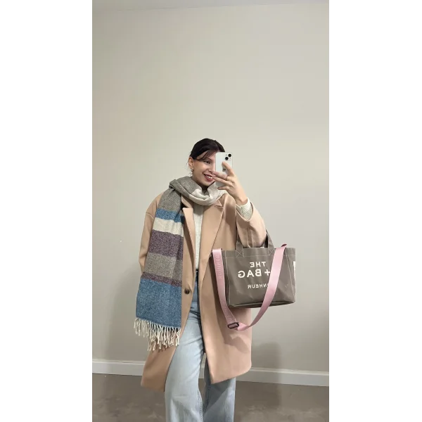 İçi astarlı Kaşe Camel Kaban