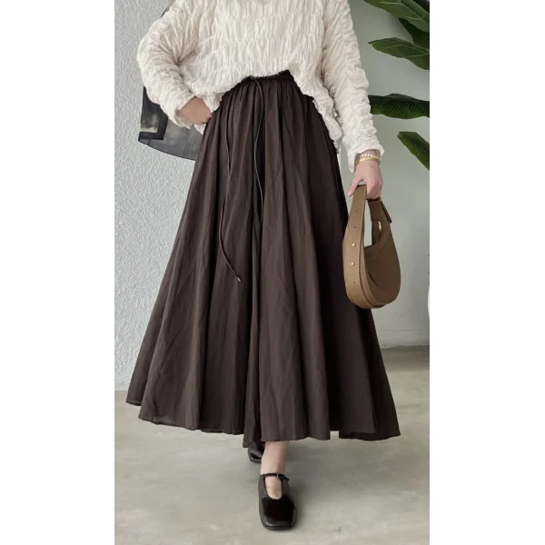 İçi Astarlı Kahverengi Pamuk Vual Etek (ÖN Sipariş kargo çıkışı 16 Mart )