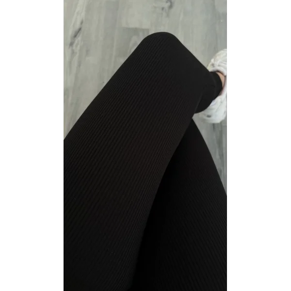 Fitilli Şardonlu Siyah Tayt ( Bir beden büyük almalısınız )