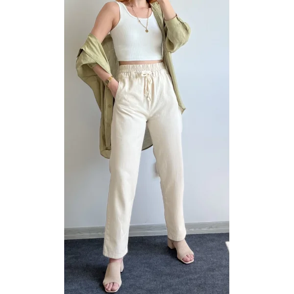 Flex Ham Keten Pantolon