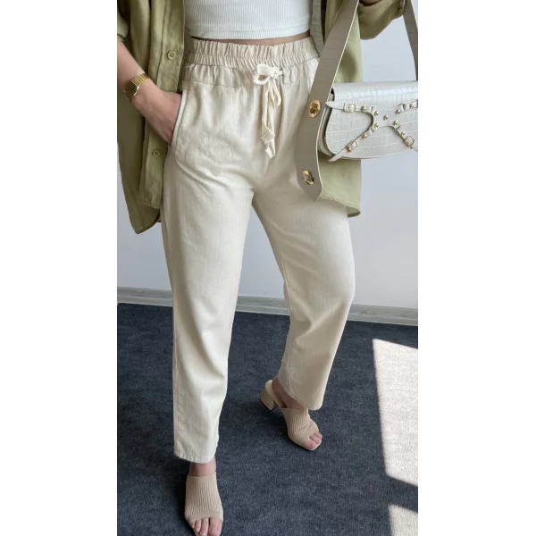 Flex Ham Keten Pantolon