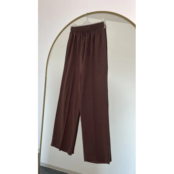 Ham Keten Bol Paça Kahve Pantolon