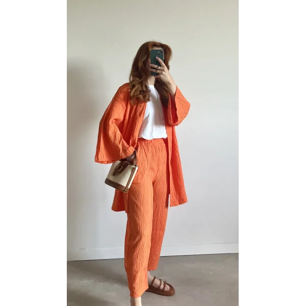 Kimonolu Gofre Turuncu Takım