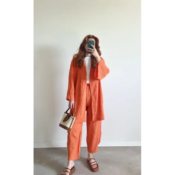 Kimonolu Gofre Turuncu Takım