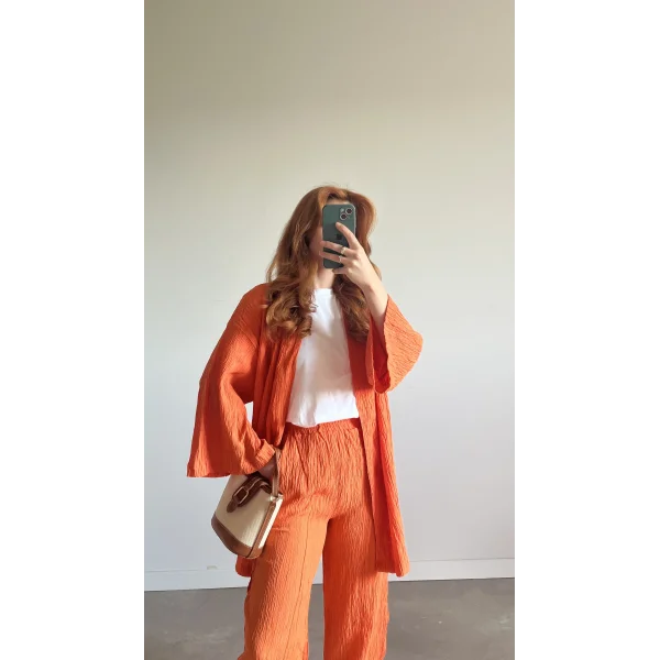 Kimonolu Gofre Turuncu Takım