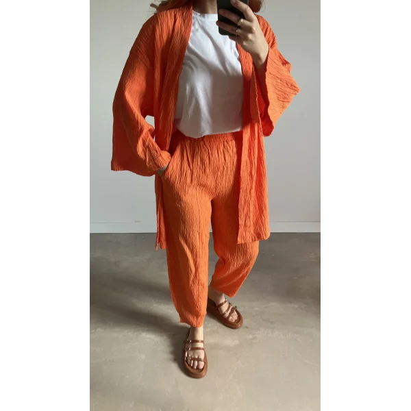 Kimonolu Gofre Turuncu Takım