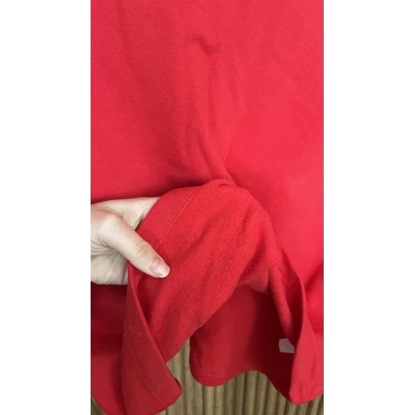 Kırmızı Vatkalı Sweat