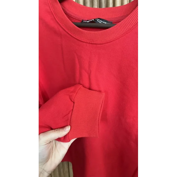 Kırmızı Vatkalı Sweat