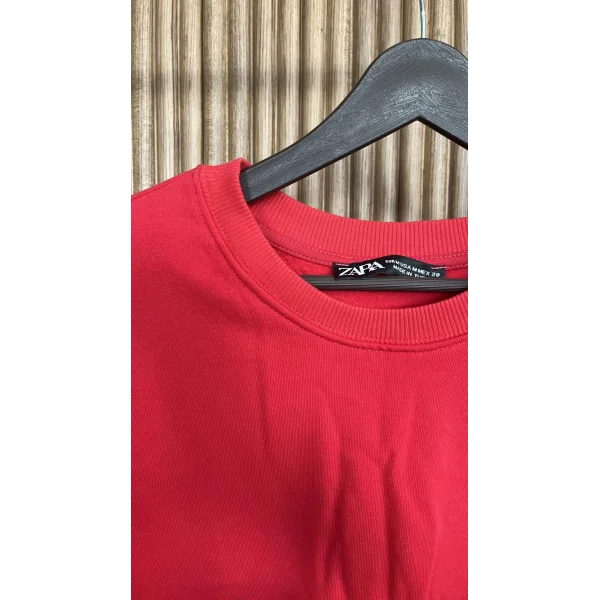 Kırmızı Vatkalı Sweat