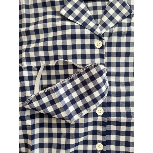 Lacivert desenli Pijama Takımı