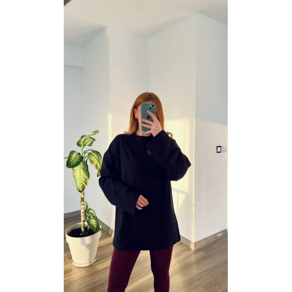 M.Dtti Oversize Siyah Tshirt