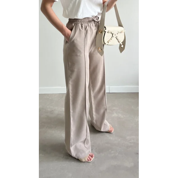 MSD Çimalı Açık Vizon Tensel Pantolon