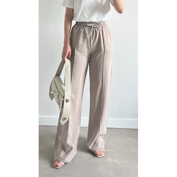 MSD Çimalı Açık Vizon Tensel Pantolon