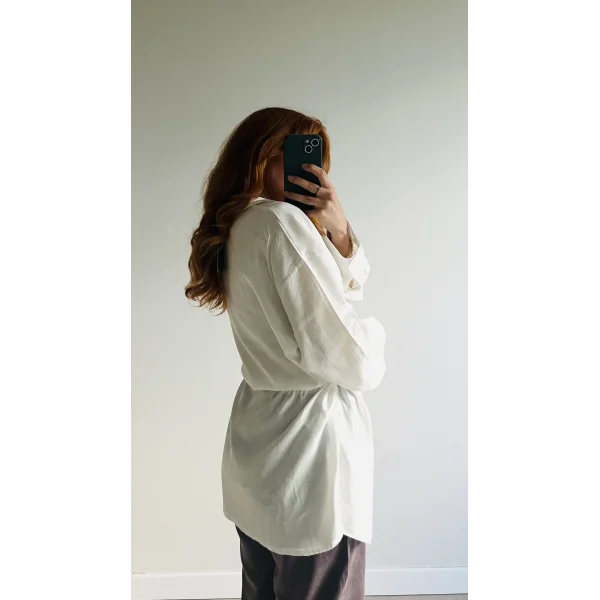 MSD Premium Beyaz Ham Keten Gömlek