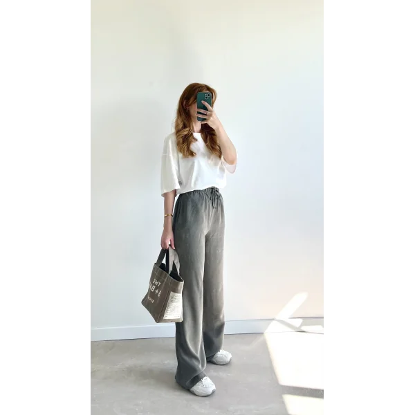 MSD İnce Bel Tensel Soğuk Haki Pantolon