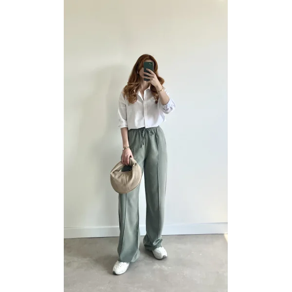 MSD Çimalı Tensel Açık Yeşil Tensel Pantolon