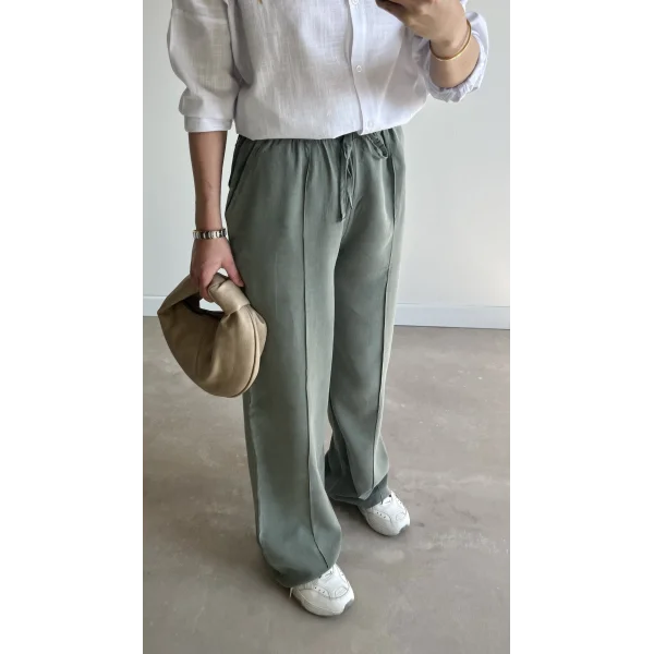 MSD Çimalı Tensel Açık Yeşil Tensel Pantolon