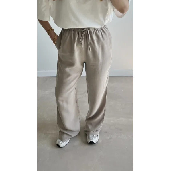 MSD İnce Bel Tensel Açık Vizon Pantolon