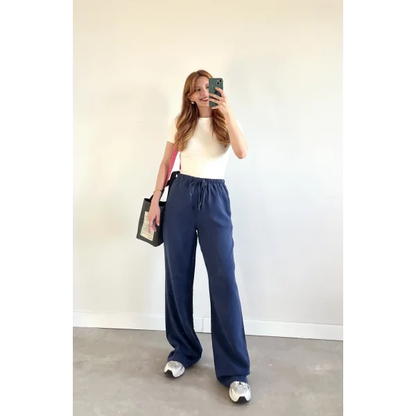 MSD İnce Bel Tensel İndigo Pantolon