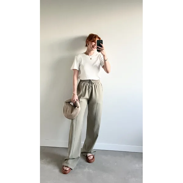 Natural Haki Keten Pantolon