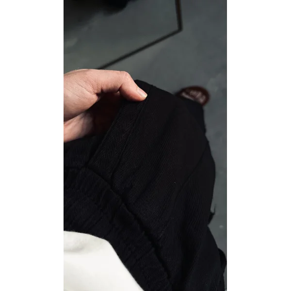 Natural Siyah Keten Pantolon