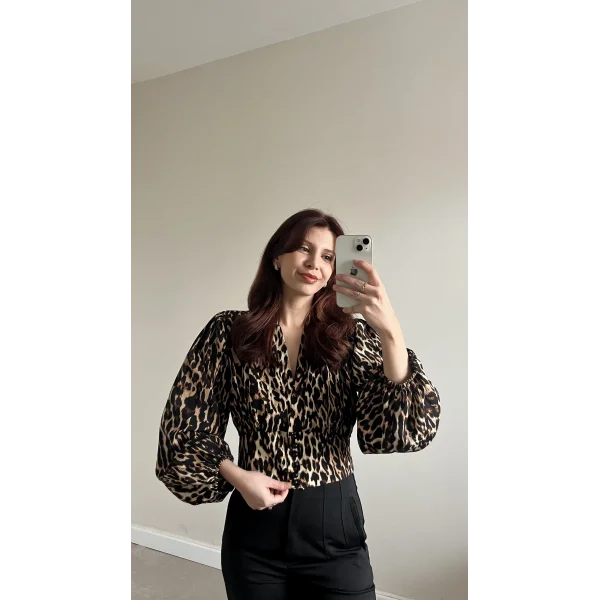 Nora Leopar Desenli Bluz
