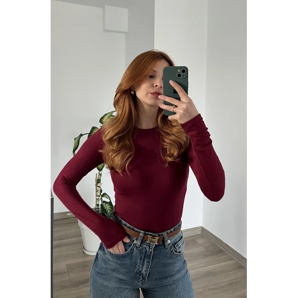 Oys Likralı Bordo Body