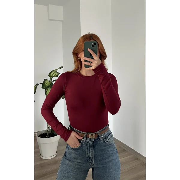 Oys Likralı Bordo Body