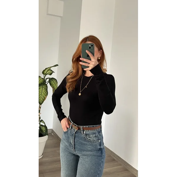 Oys Likralı Siyah Body