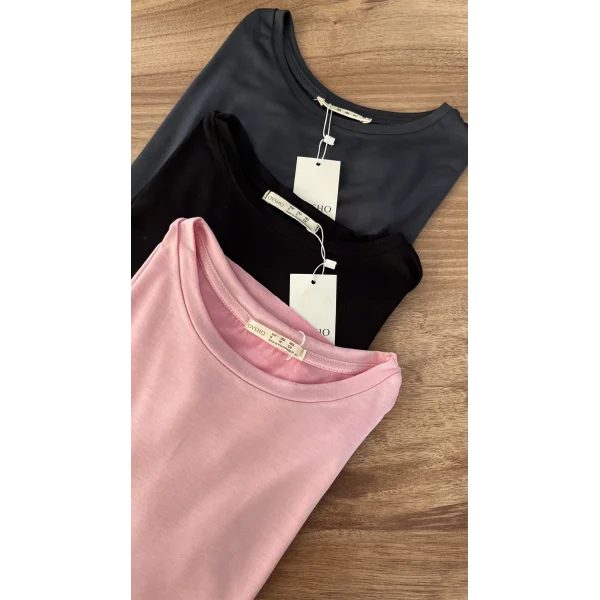 Oys Modal Siyah Tshirt