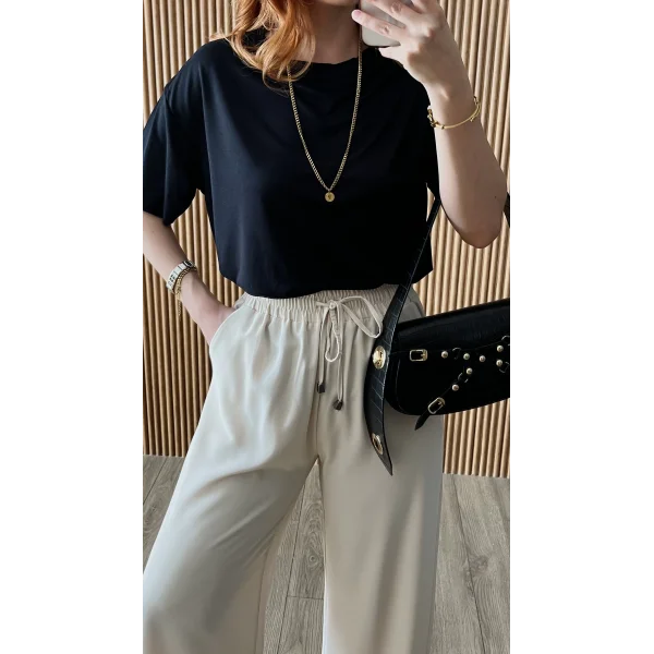 Oys Modal Siyah Tshirt