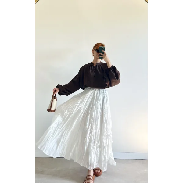 Pamuk Vual Kahve Gömlek (%100 pamuk)