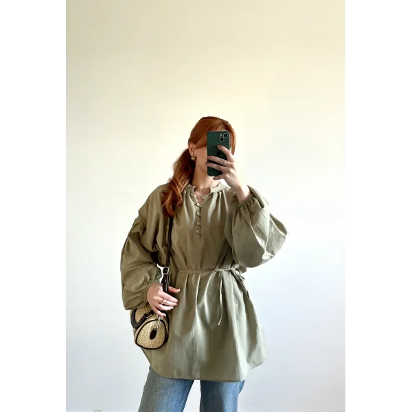 Pamuk Vual Yeşil Gömlek (%100 pamuk )