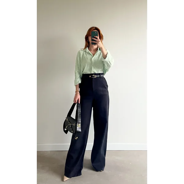 Premium Ham Keten Siyah Pantolon