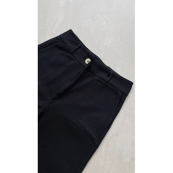 Premium Ham Keten Siyah Pantolon