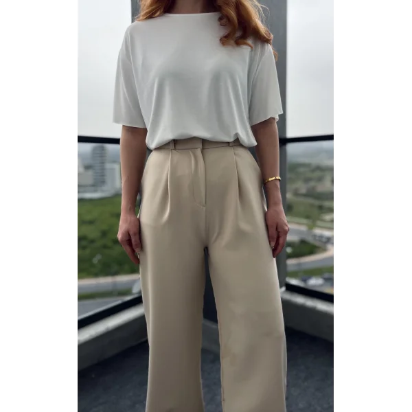 Premium Kumaş Bej Pantolon